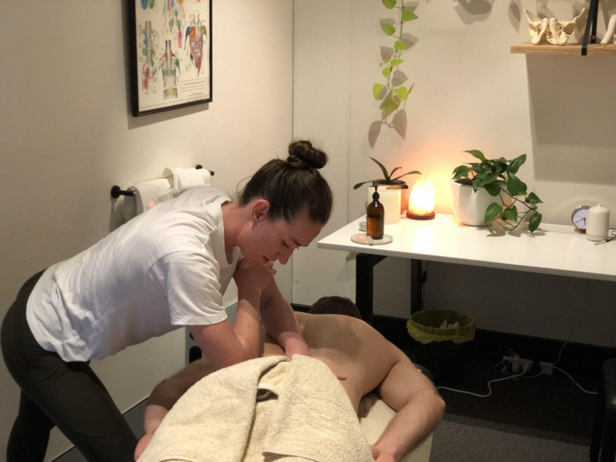Nerissa providing remedial massage therapy at BodyAlign Therapies